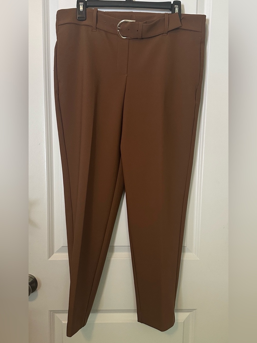 Rachel Zoe Camel Brown High-Waist Belted Tailored Pants NWOT very stretchy